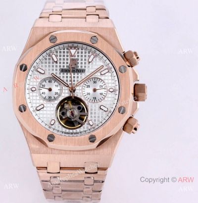 Clone Audemars Piguet Oak Offshore Tourbillon watch 41mm Rose Gold Case